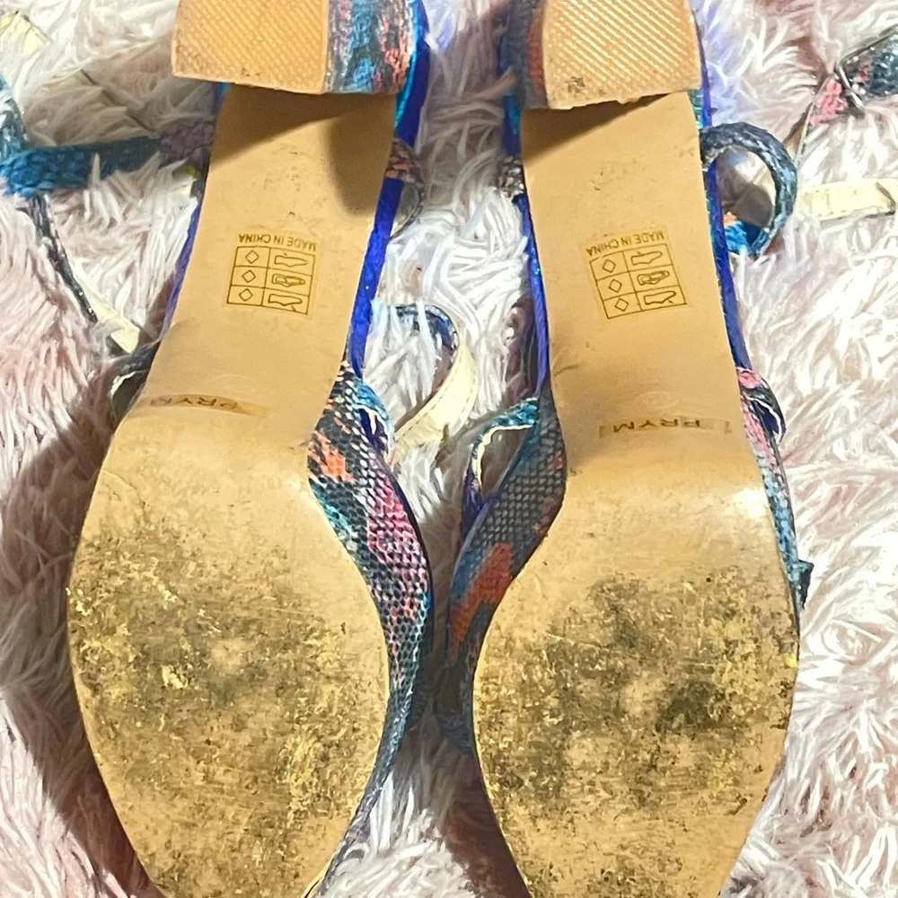 Snakeskin Platform Heels | Iridescent Multicolor‎ Chunky Heel